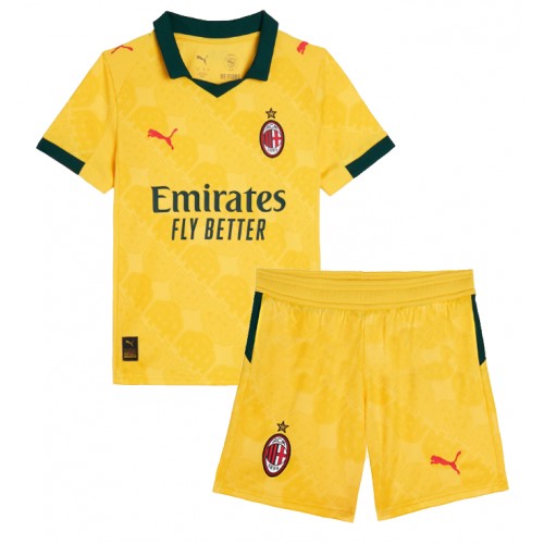 Stroje piłkarskie AC Milan Koszulka Trzeciej dla dzieci 2025-26 Krótki Rękaw (+ szorty)